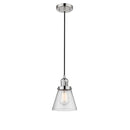 Cone Mini Pendant shown in the Polished Nickel finish with a Seedy shade