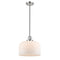 Bell Mini Pendant shown in the Polished Nickel finish with a Matte White shade