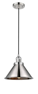 Innovations Lighting Briarcliff 1-100 watt 10 inch Polished Nickel Mini Pendant with Polished Nickel Briarcliff shades  201CPNM10PN