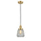 Chatham Mini Pendant shown in the Satin Gold finish with a Clear shade