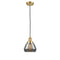 Fulton Mini Pendant shown in the Satin Gold finish with a Plated Smoke shade