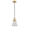 Bellmont Mini Pendant shown in the Satin Gold finish with a Seedy shade