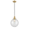 Beacon Mini Pendant shown in the Satin Gold finish with a Clear shade