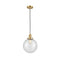 Beacon Mini Pendant shown in the Satin Gold finish with a Seedy shade