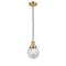 Beacon Mini Pendant shown in the Satin Gold finish with a Seedy shade