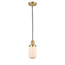 Dover Mini Pendant shown in the Satin Gold finish with a Matte White shade