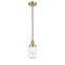 Dover Mini Pendant shown in the Satin Gold finish with a Clear shade