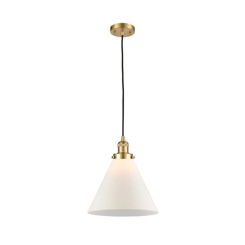 Cone Mini Pendant shown in the Satin Gold finish with a Matte White shade