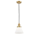 Cone Mini Pendant shown in the Satin Gold finish with a Matte White shade