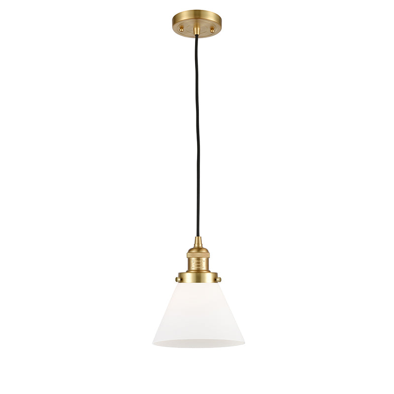 Cone Mini Pendant shown in the Satin Gold finish with a Matte White shade