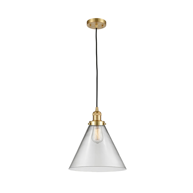 Cone Mini Pendant shown in the Satin Gold finish with a Clear shade