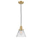 Cone Mini Pendant shown in the Satin Gold finish with a Clear shade