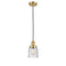 Bell Mini Pendant shown in the Satin Gold finish with a Seedy shade