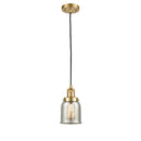 Bell Mini Pendant shown in the Satin Gold finish with a Silver Plated Mercury shade