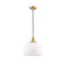 Bell Mini Pendant shown in the Satin Gold finish with a Matte White shade