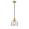 Bell Mini Pendant shown in the Satin Gold finish with a Clear shade