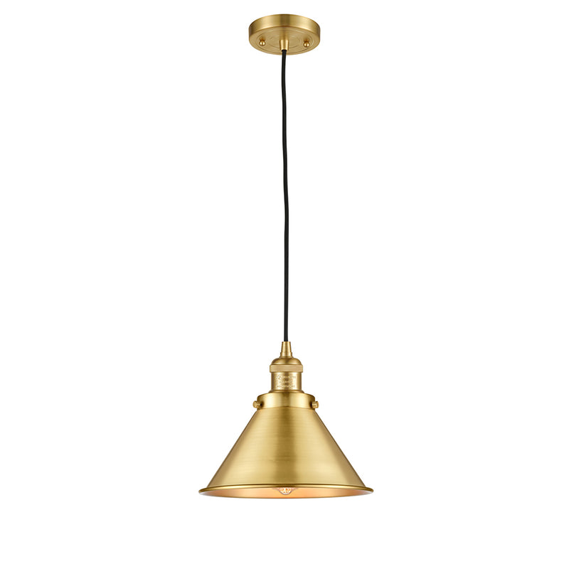 Briarcliff Mini Pendant shown in the Satin Gold finish with a Satin Gold shade