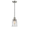 Canton Mini Pendant shown in the Brushed Satin Nickel finish with a Seedy shade