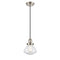 Olean Mini Pendant shown in the Brushed Satin Nickel finish with a Seedy shade