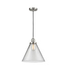 Cone Mini Pendant shown in the Brushed Satin Nickel finish with a Clear shade