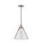 Cone Mini Pendant shown in the Brushed Satin Nickel finish with a Clear shade