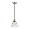 Cone Mini Pendant shown in the Brushed Satin Nickel finish with a Clear shade