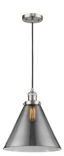 Innovations Lighting X-Large Cone 1-100 watt 12 inch Brushed Satin Nickel Mini Pendant with Smoked glass 201CSNG43L