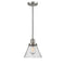 Cone Mini Pendant shown in the Brushed Satin Nickel finish with a Seedy shade