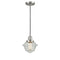 Oxford Mini Pendant shown in the Brushed Satin Nickel finish with a Seedy shade