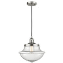 Oxford Mini Pendant shown in the Brushed Satin Nickel finish with a Seedy shade