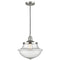 Oxford Mini Pendant shown in the Brushed Satin Nickel finish with a Seedy shade