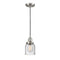 Bell Mini Pendant shown in the Brushed Satin Nickel finish with a Seedy shade