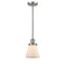 Cone Mini Pendant shown in the Brushed Satin Nickel finish with a Matte White shade