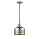 Bell Mini Pendant shown in the Brushed Satin Nickel finish with a Silver Plated Mercury shade