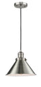 Innovations Lighting Briarcliff 1-100 watt 10 inch Brushed Satin Nickel Mini Pendant with Brushed Satin Nickel Briarcliff shades  201CSNM10SN