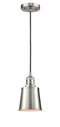 Innovations Lighting Addison 1-100 watt 5 inch Brushed Satin Nickel Mini Pendant with Brushed Satin Nickel Addison shades  201CSNM9SN