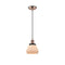 Fulton Mini Pendant shown in the Antique Copper finish with a Matte White shade