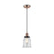 Canton Mini Pendant shown in the Antique Copper finish with a Clear shade