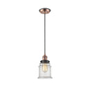 Canton Mini Pendant shown in the Antique Copper finish with a Seedy shade