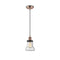 Bellmont Mini Pendant shown in the Antique Copper finish with a Seedy shade