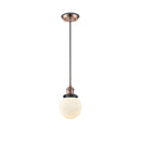 Beacon Mini Pendant shown in the Antique Copper finish with a Matte White shade