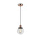 Beacon Mini Pendant shown in the Antique Copper finish with a Clear shade