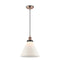 Cone Mini Pendant shown in the Antique Copper finish with a Matte White shade