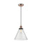 Cone Mini Pendant shown in the Antique Copper finish with a Seedy shade