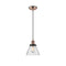 Cone Mini Pendant shown in the Antique Copper finish with a Seedy shade