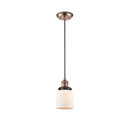 Bell Mini Pendant shown in the Antique Copper finish with a Matte White shade