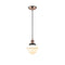 Oxford Mini Pendant shown in the Antique Copper finish with a Matte White shade