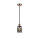 Bell Mini Pendant shown in the Antique Copper finish with a Plated Smoke shade