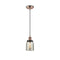 Bell Mini Pendant shown in the Antique Copper finish with a Silver Plated Mercury shade