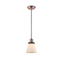 Cone Mini Pendant shown in the Antique Copper finish with a Matte White shade